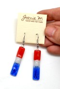 Red White Blue Glass Earrings